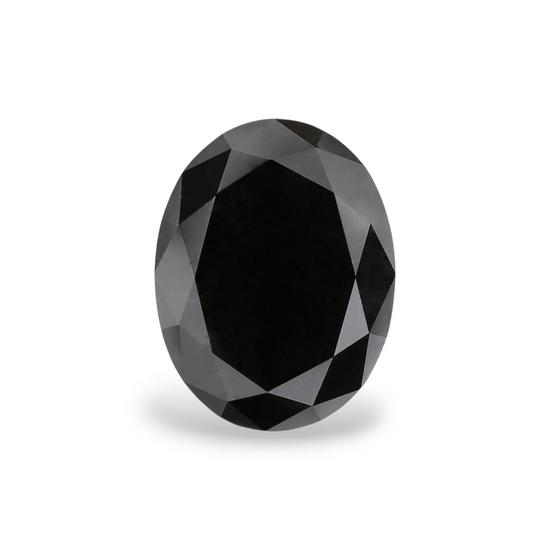 2.22 Carat Natural Black Oval Diamond GIA