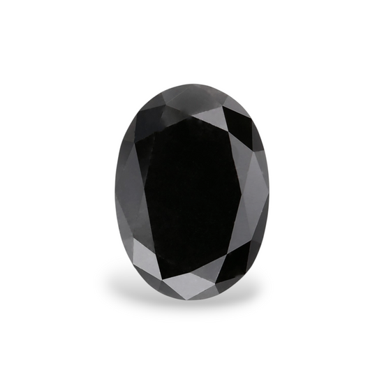 1.41 Carat Natural Black Oval Diamond GIA