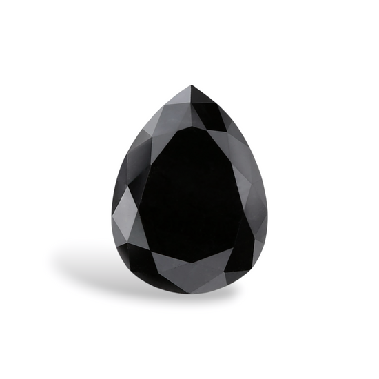 1.26 Carat Natural Black Pear Diamond GIA