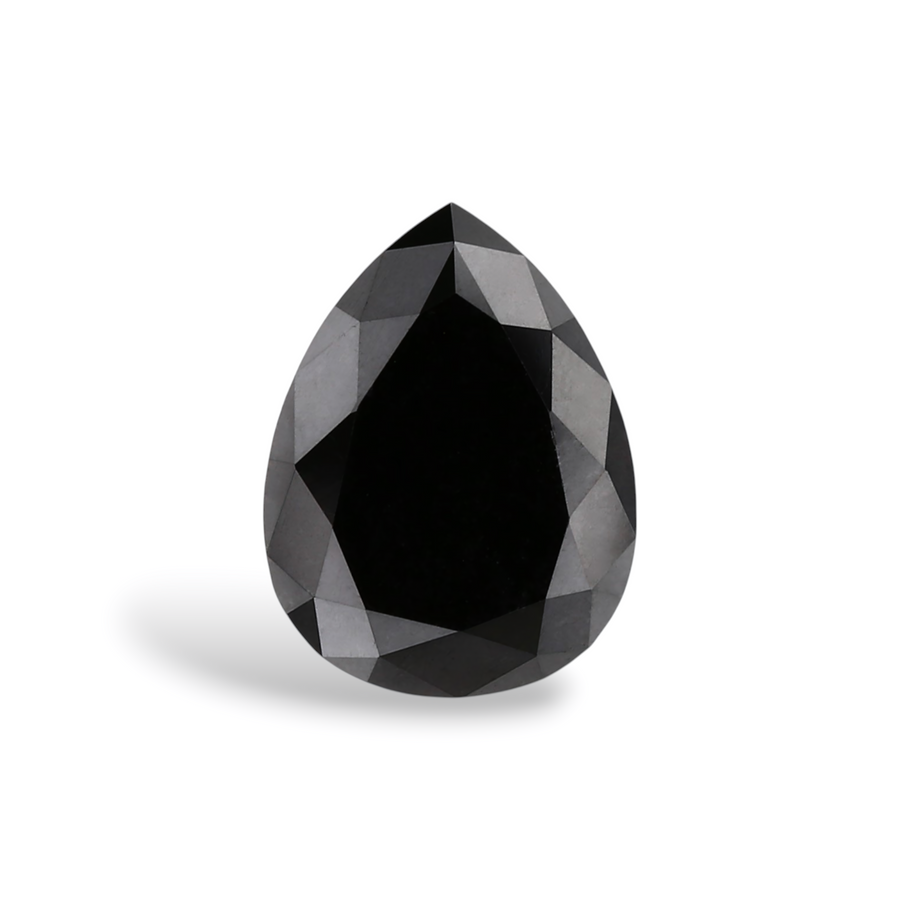 1.31 Carat Natural Black Pear Diamond GIA