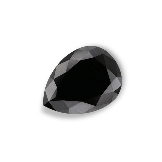 1.31 Carat Natural Black Pear Diamond GIA