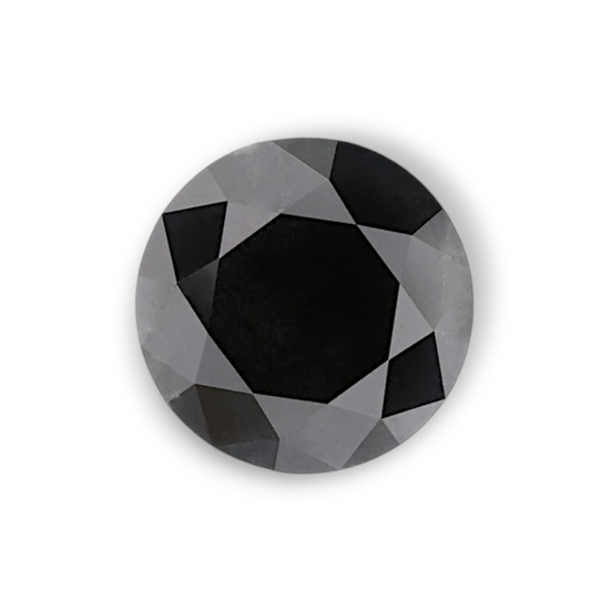 2.45 Carat Natural Black Round Diamond GIA