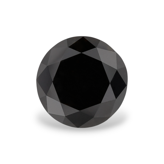 1.86 Carat Natural Black Round Diamond GIA