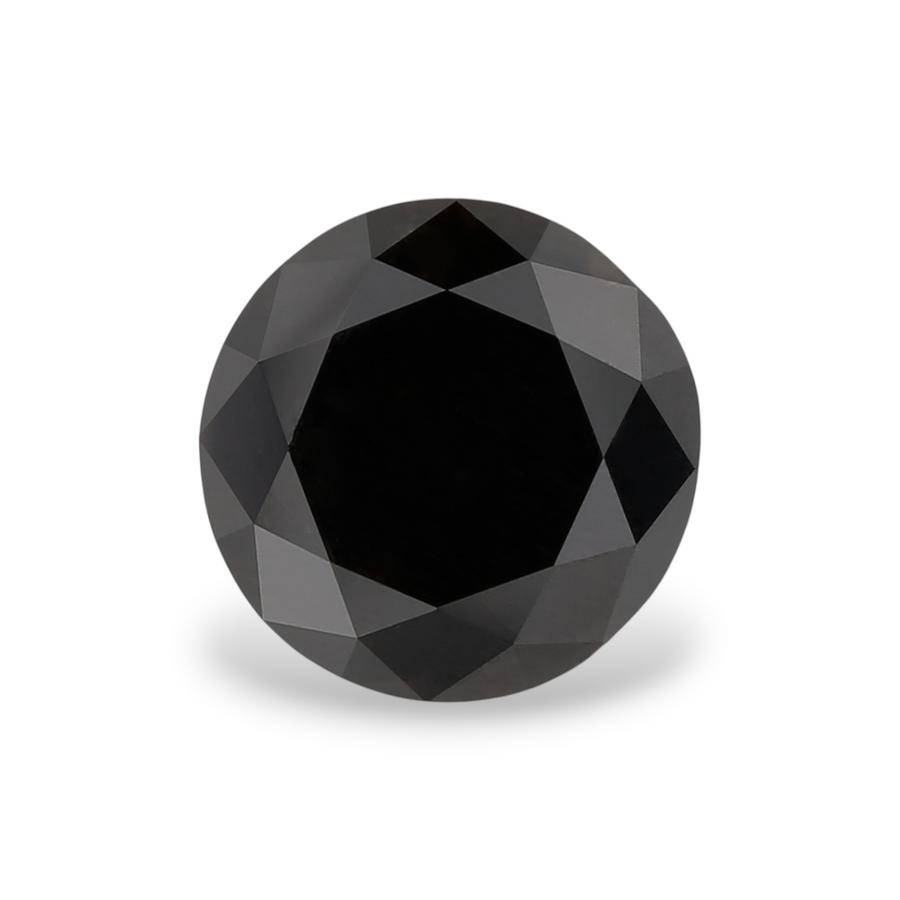 1.86 Carat Natural Black Round Diamond GIA
