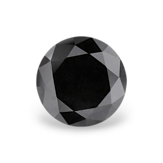 1.61 Carat Natural Black Round Diamond GIA