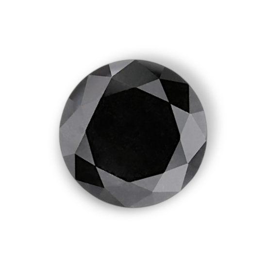 1.61 Carat Natural Black Round Diamond GIA