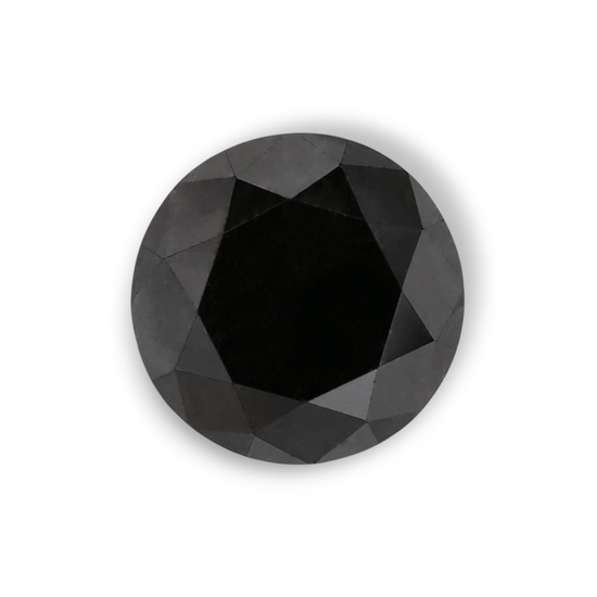 1.49 Carat Natural Black Round Diamond GIA