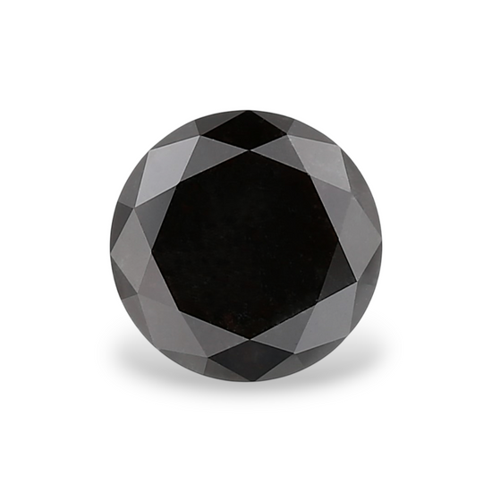 3.46 Carat Natural Black Round Diamond GIA