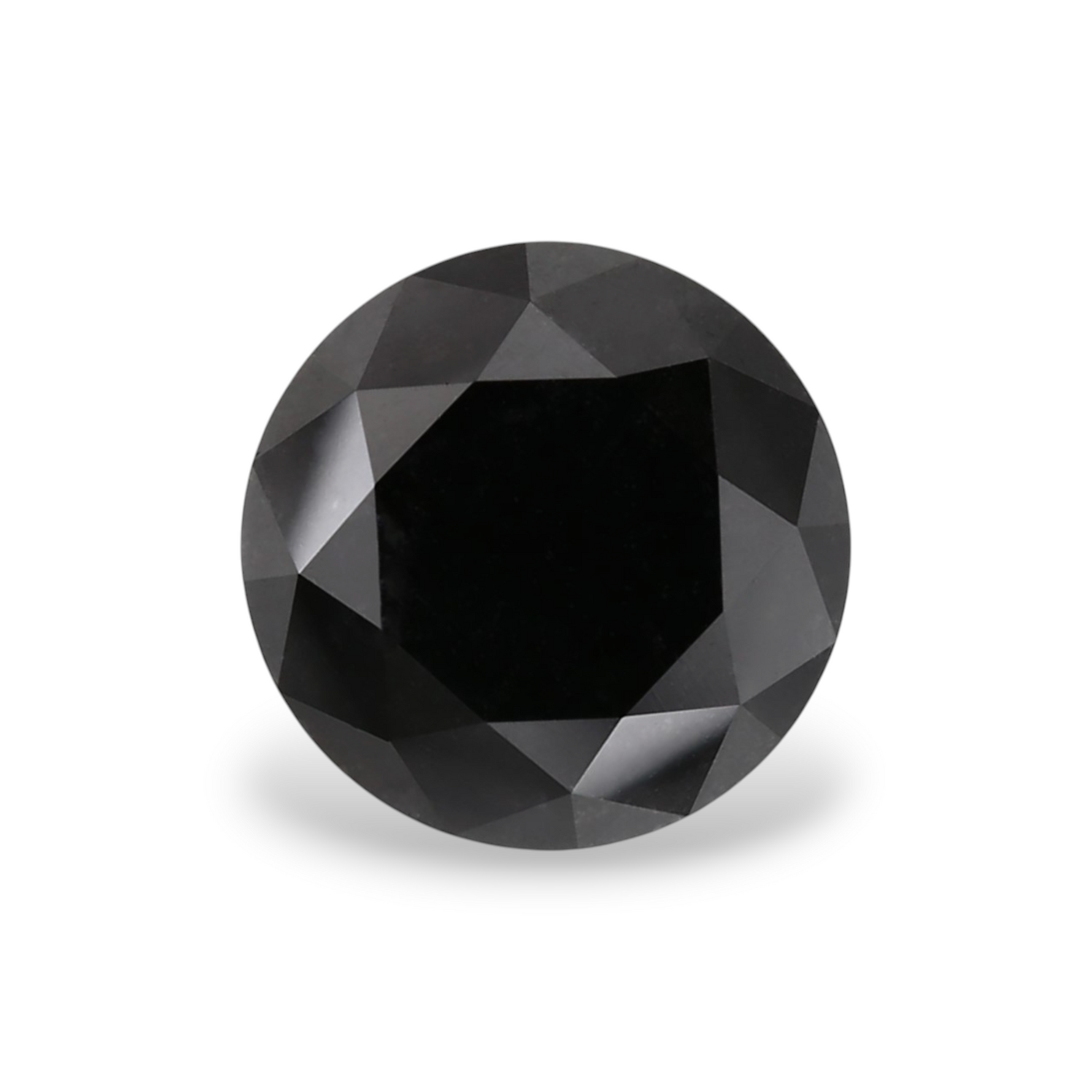 1.56 Carat Natural Black Round Diamond GIA
