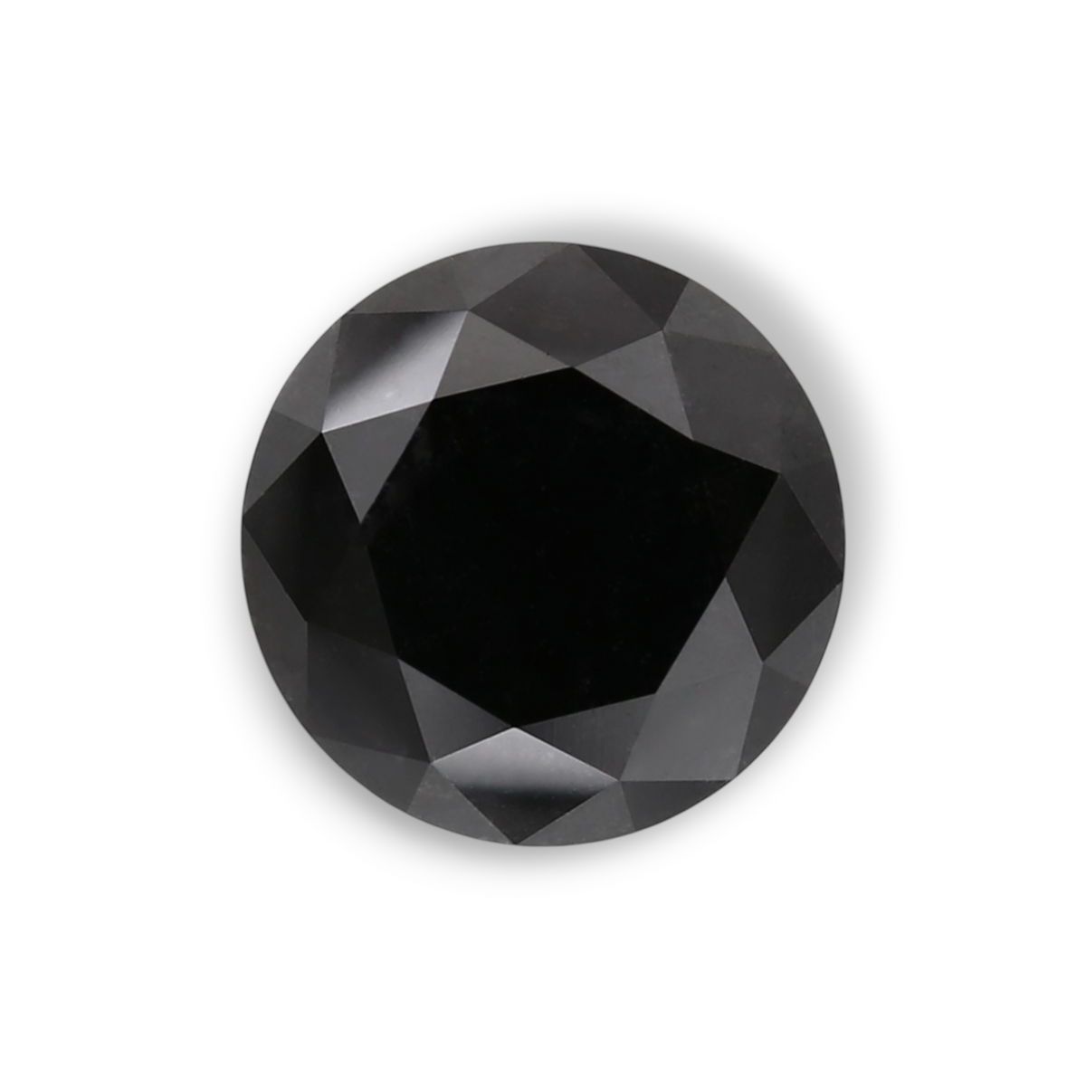 1.56 Carat Natural Black Round Diamond GIA