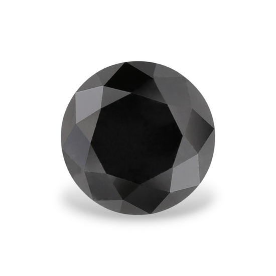 1.94 Carat Natural Black Round Diamond GIA
