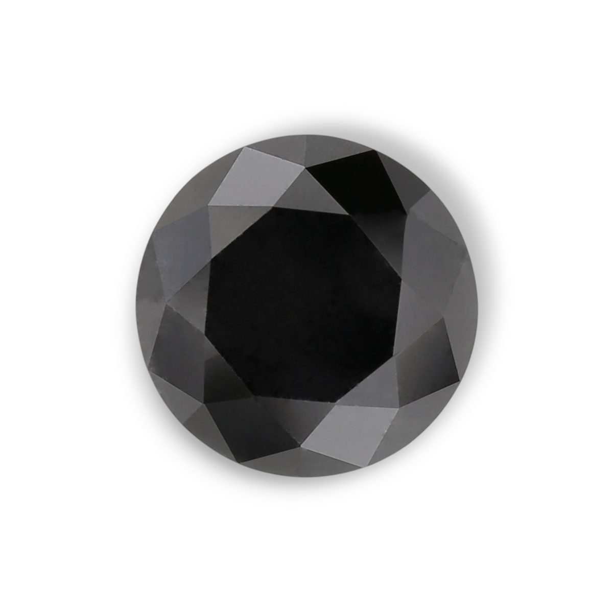 1.94 Carat Natural Black Round Diamond GIA