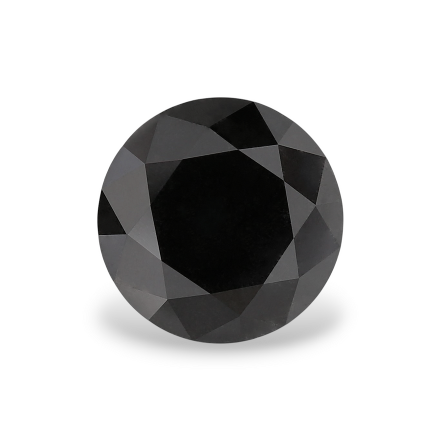 1.83 Carat Natural Black Round Diamond GIA