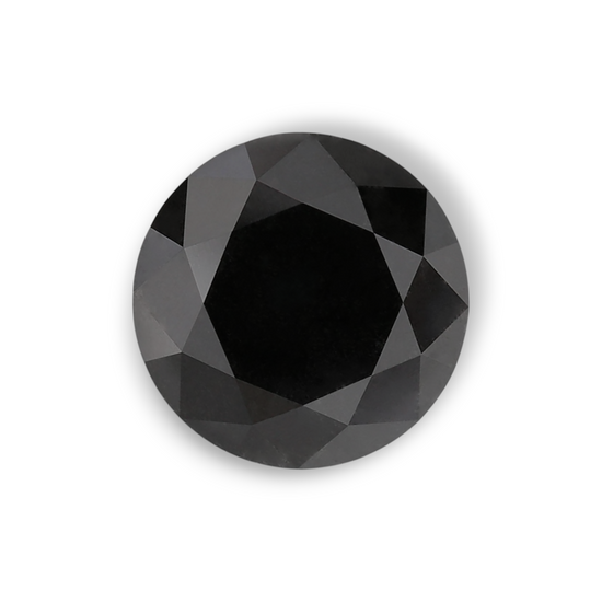 1.83 Carat Natural Black Round Diamond GIA