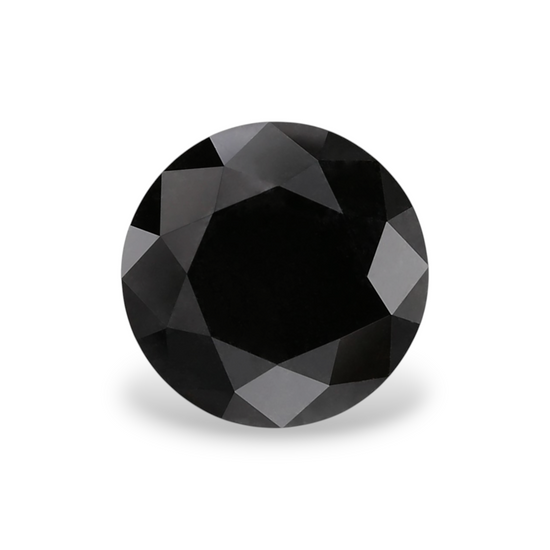 1.52 Carat Natural Black Round Diamond GIA