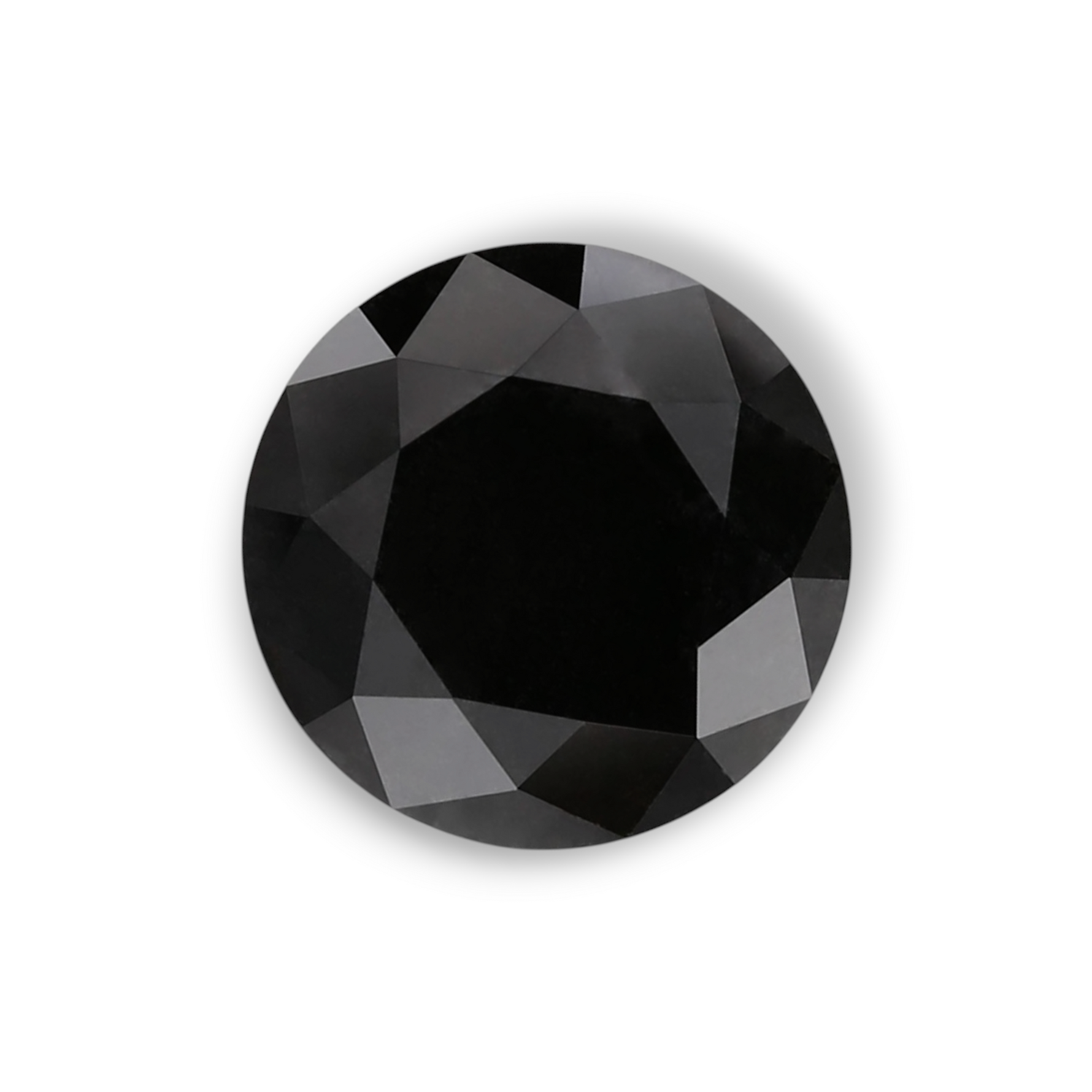 1.52 Carat Natural Black Round Diamond GIA