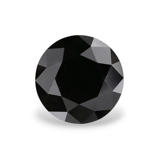 1.25 Carat Natural Black Round Diamond GIA