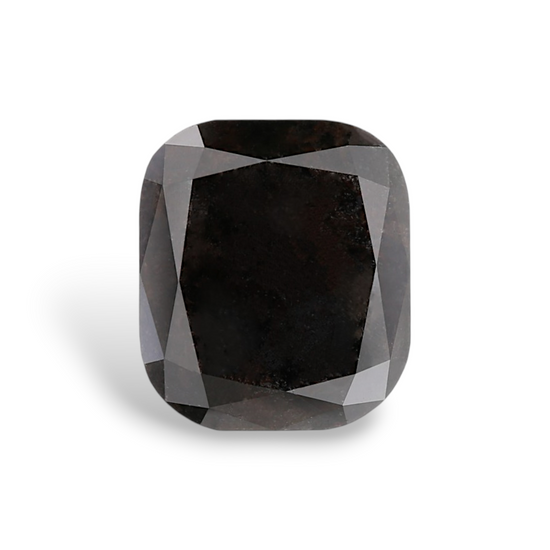 3.98 Carat Natural Black Cushion Diamond GIA