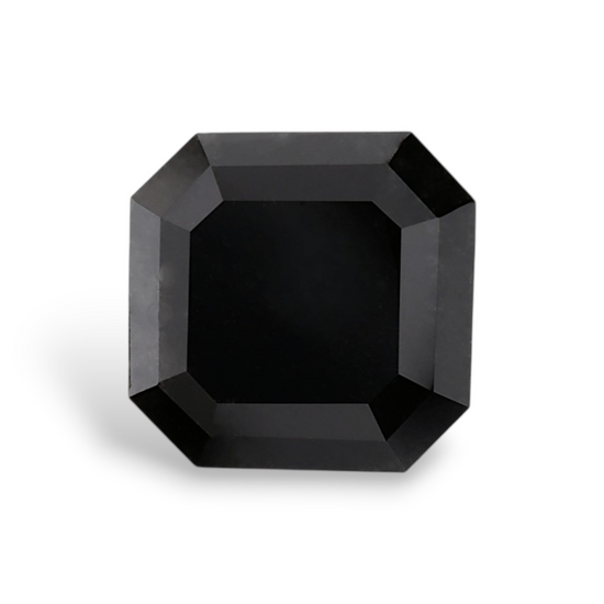 1.77 Carat Natural Black Sq emerald Diamond GIA