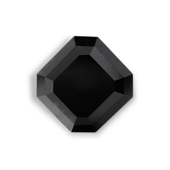 1.77 Carat Natural Black Sq emerald Diamond GIA