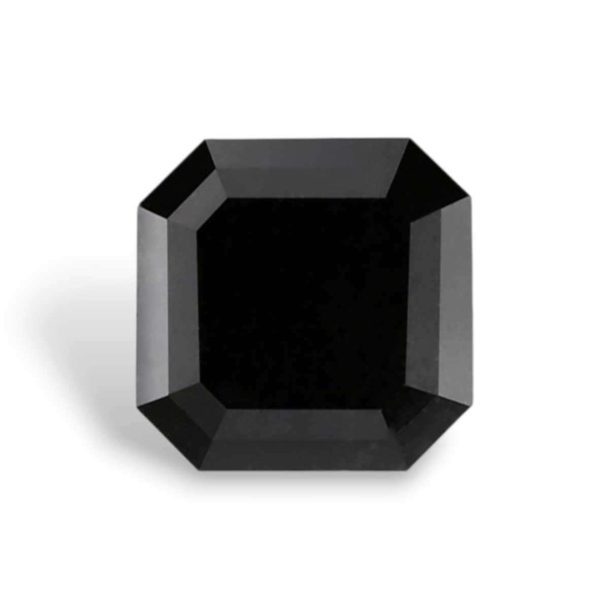 1.07 Carat Natural Black Sq emerald Diamond GIA