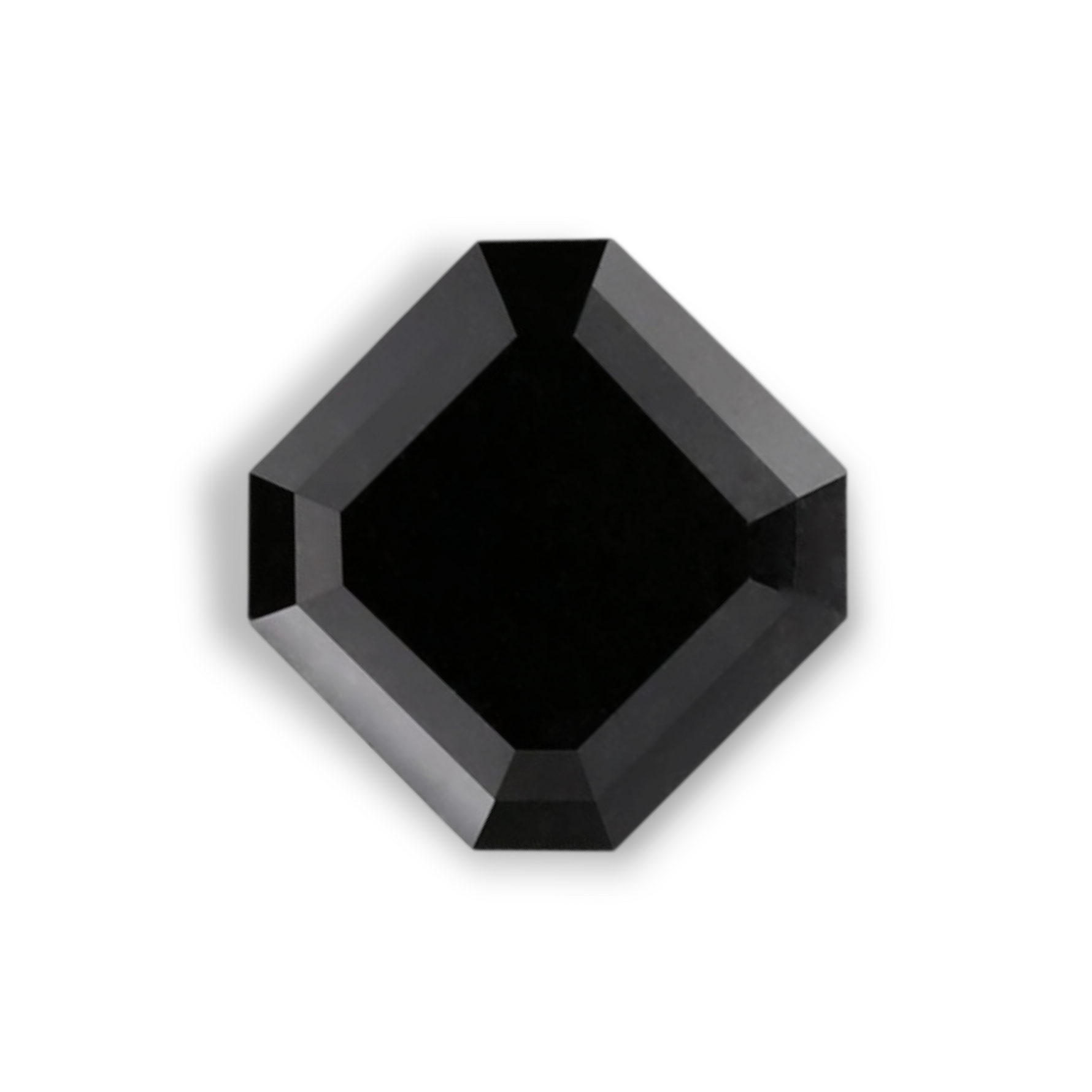 1.07 Carat Natural Black Sq emerald Diamond GIA