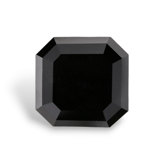 1.32 Carat Natural Black Sq emerald Diamond GIA