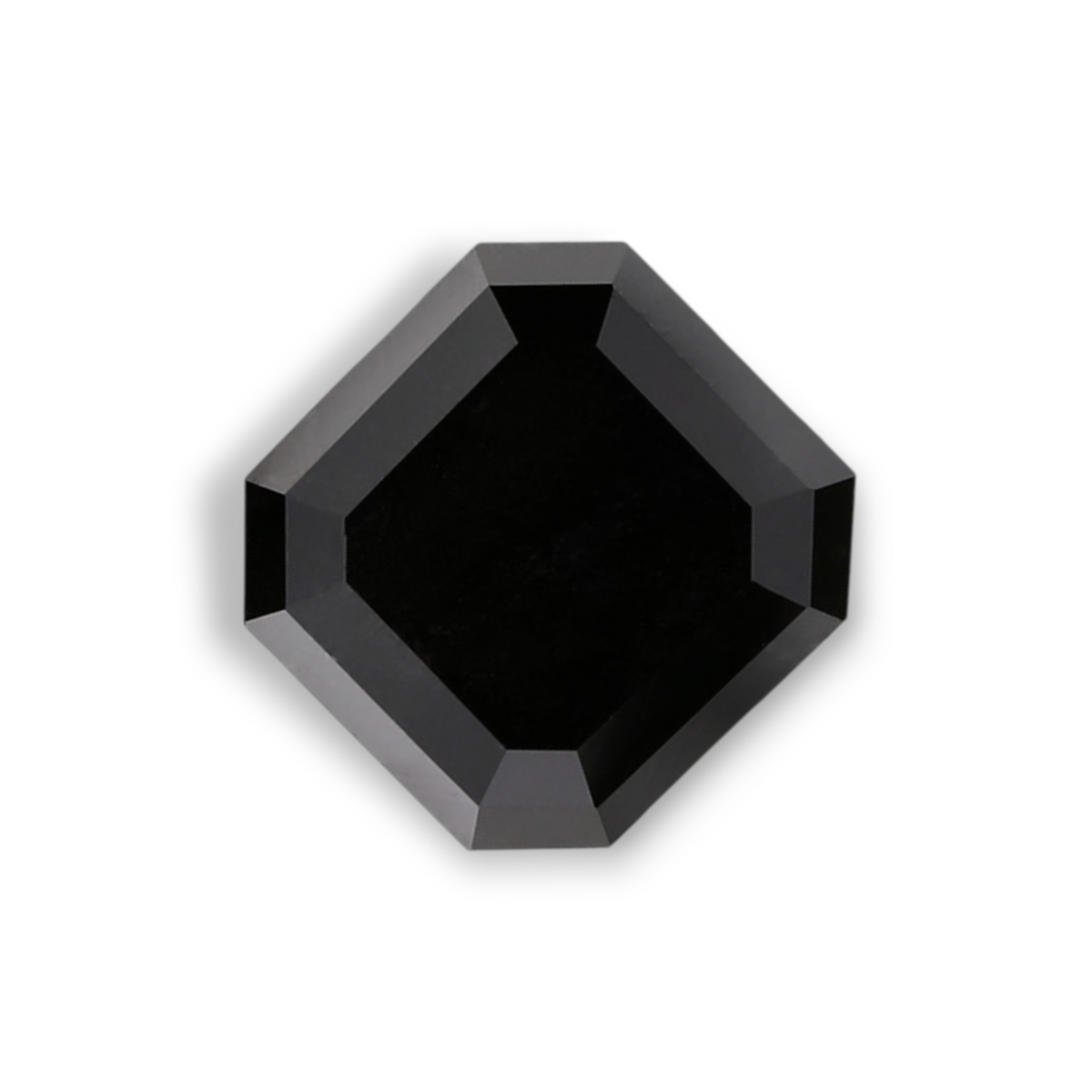 1.32 Carat Natural Black Sq emerald Diamond GIA