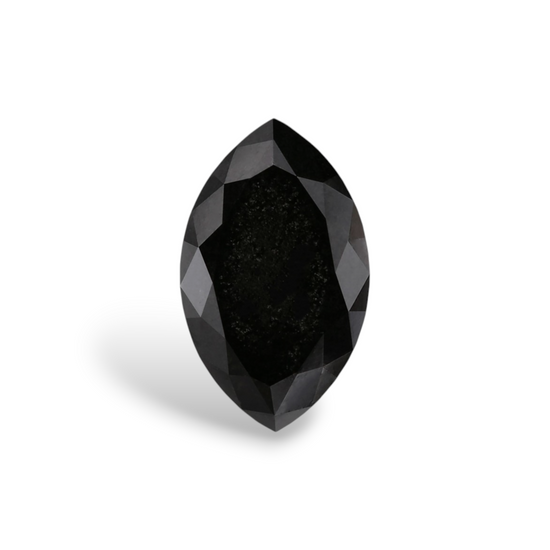 1.92 Carat Natural Black Marquise Diamond GIA