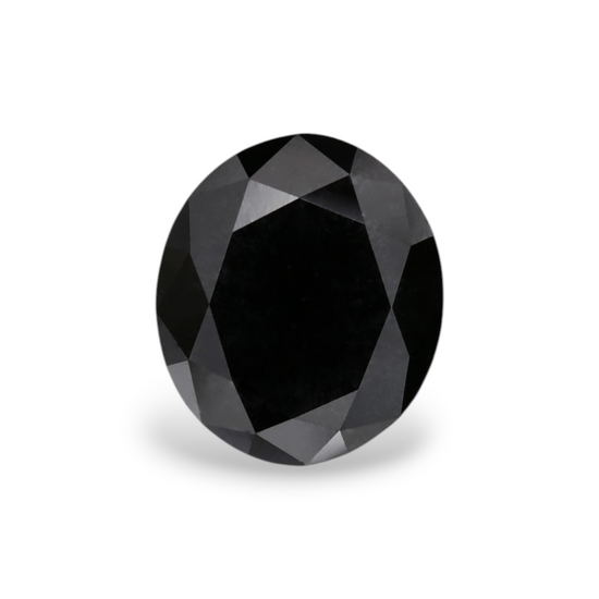 3.07 Carat Natural Black Oval Diamond GIA