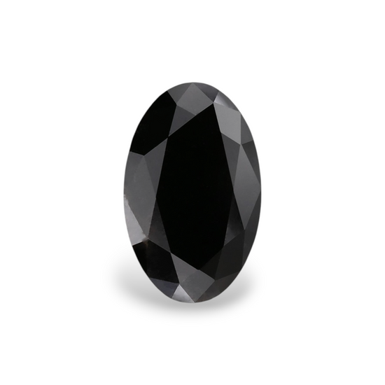2.42 Carat Natural Black Oval Diamond GIA