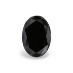 1.35 Carat Natural Black Oval Diamond GIA