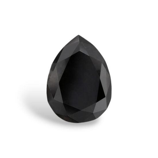 1.33 Carat Natural Black Pear Diamond GIA