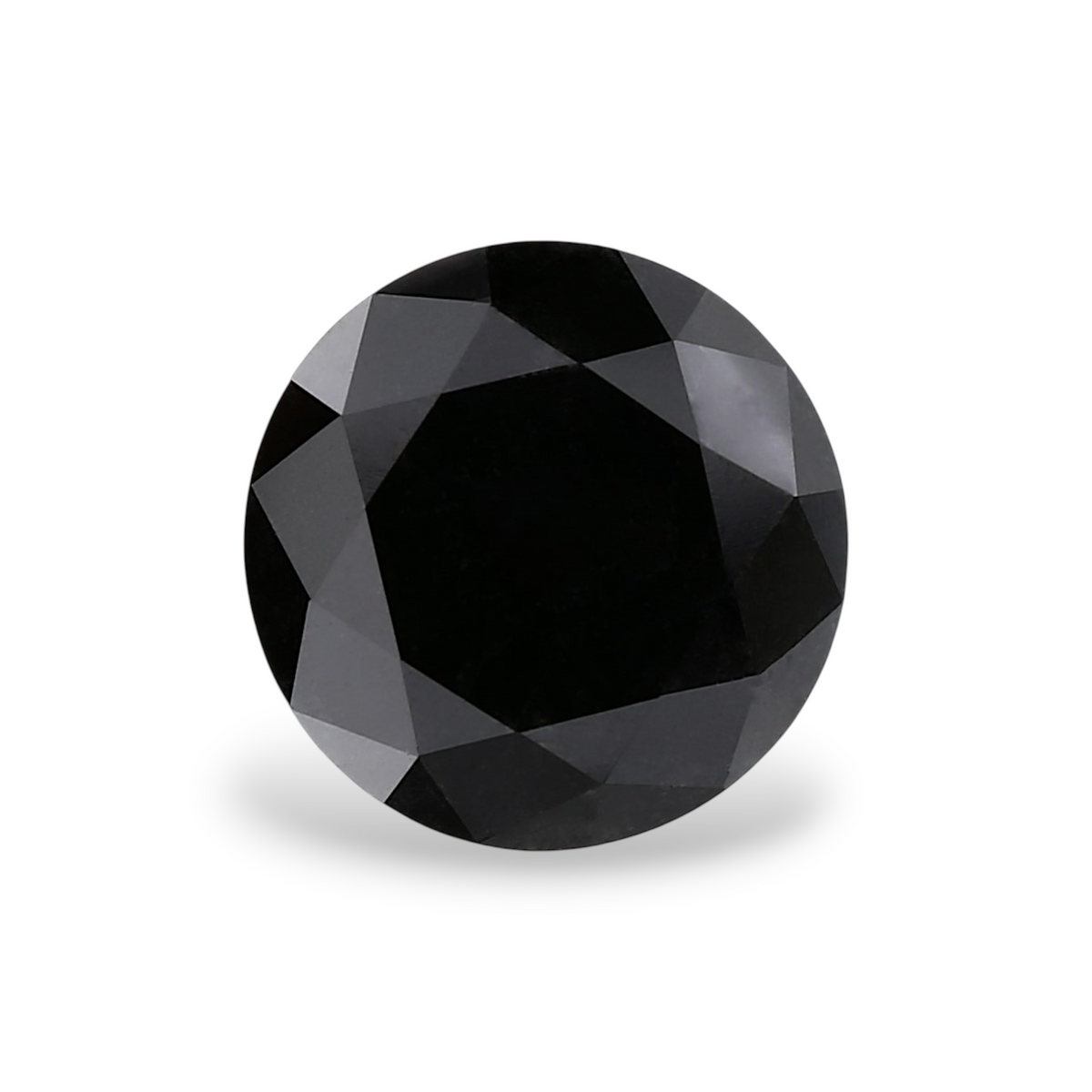 1.71 Carat Natural Black Round Diamond GIA