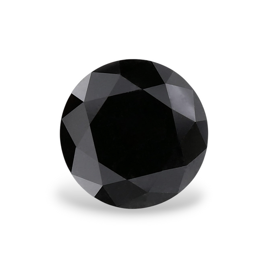 1.71 Carat Natural Black Round Diamond GIA
