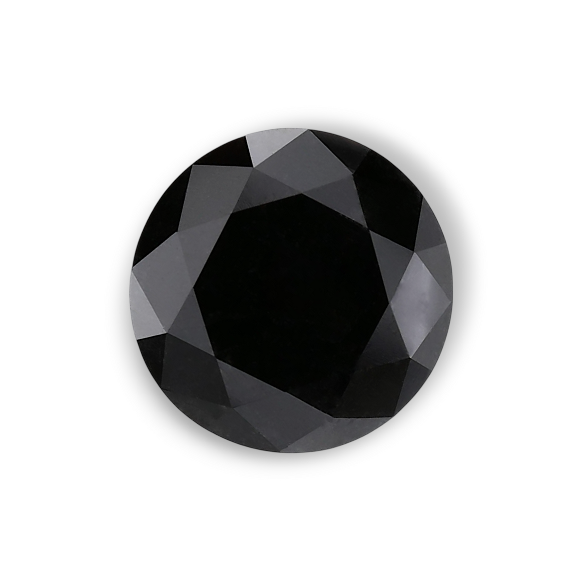 1.71 Carat Natural Black Round Diamond GIA