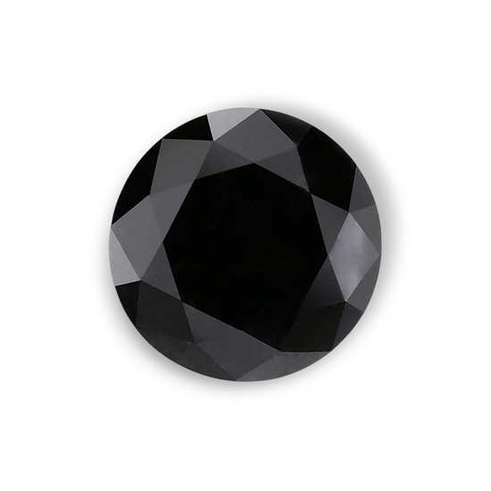1.71 Carat Natural Black Round Diamond GIA