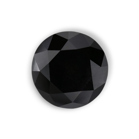 1.9 Carat Natural Black Round Diamond GIA