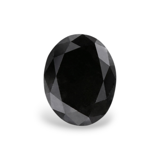 1.55 Carat Natural Black Oval Diamond GIA