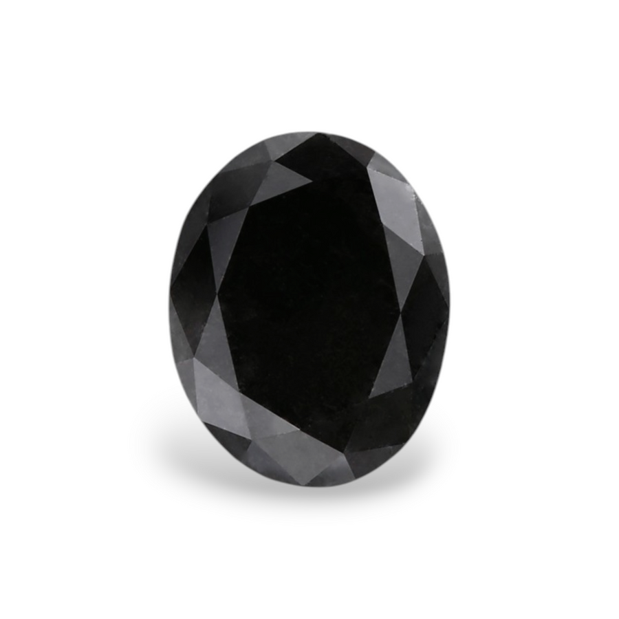 1.55 Carat Natural Black Oval Diamond GIA