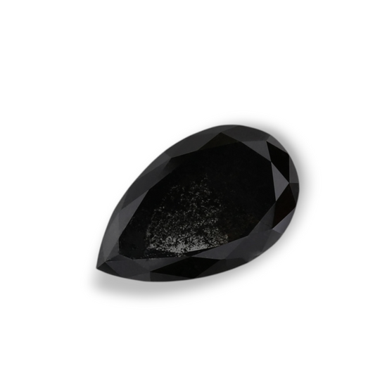 1.36 Carat Natural Black Pear Diamond GIA