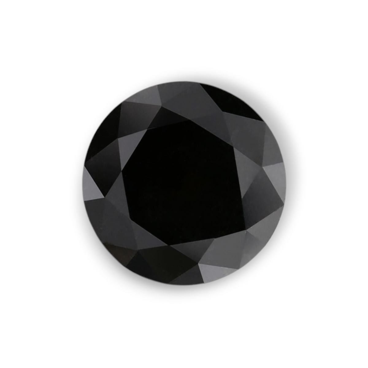 1.52 Carat Natural Black Round Diamond GIA
