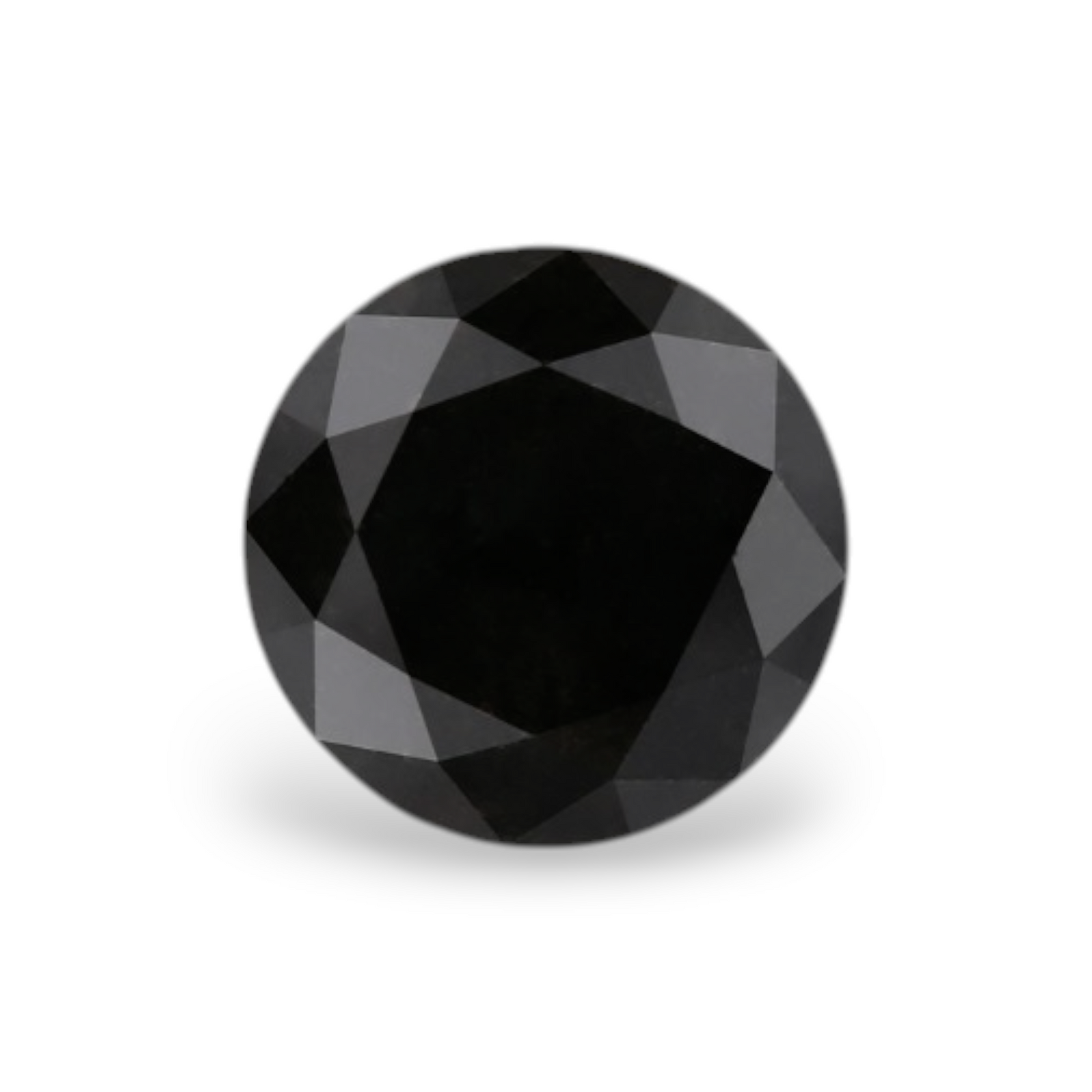 1.71 Carat Natural Black Round Diamond GIA