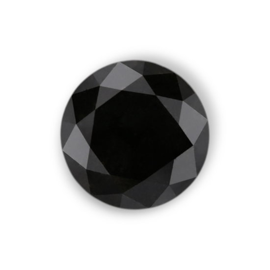 1.71 Carat Natural Black Round Diamond GIA