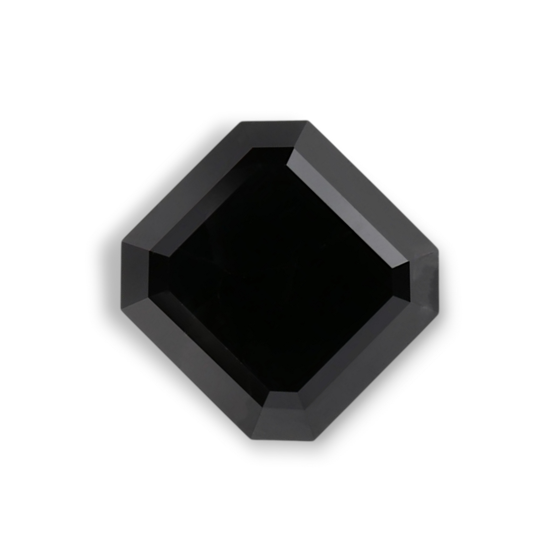 2.71 Carat Natural Black Sq emerald Diamond GIA