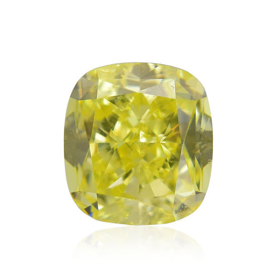 0.69 Carat Fancy Yellow Cushion Diamond SI2 GIA