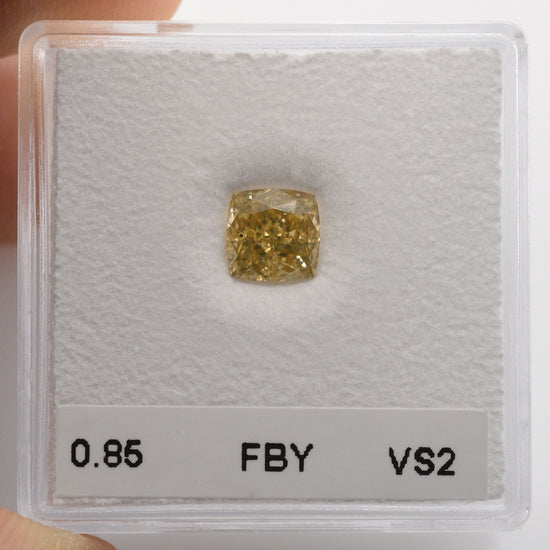 0.85 Carat Fancy Brown Yellow Cushion Diamond VS2 GIA