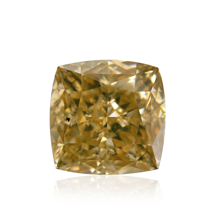 0.85 Carat Fancy Brown Yellow Cushion Diamond VS2 GIA
