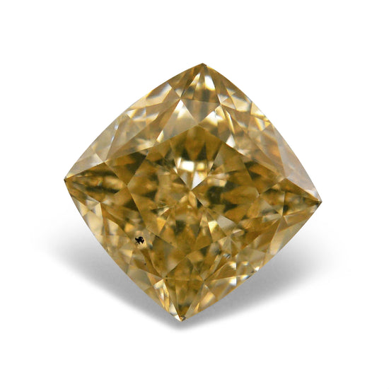 0.85 Carat Fancy Brown Yellow Cushion Diamond VS2 GIA
