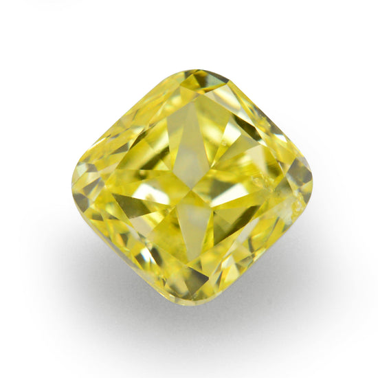 0.39 Carat Fancy Intense Yellow Cushion Diamond I1 GIA